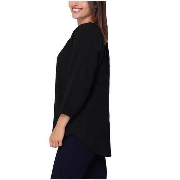 Nicole Miller Ladies Gauze Top - BLACK - Picture 2 of 6